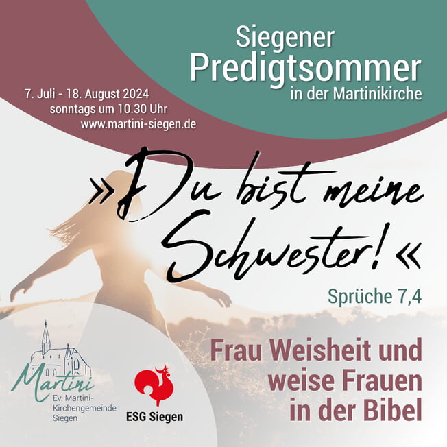 SIEGENER PREDIGTSOMMER - Frau Weisheit und Herr Torheit