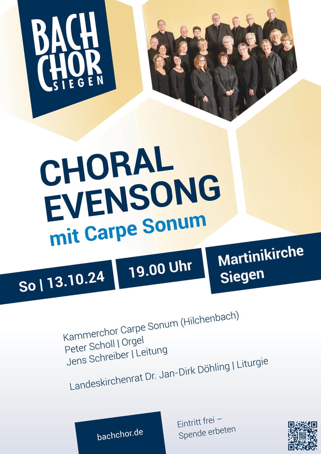 Choral Evensong - Musikalische Abendandacht mit dem Kammerchor Carpe Sonum Hilchenbach