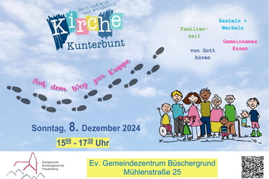 Kirche Kunterbunt 8. Dezember | 15-17 Uhr GMZ