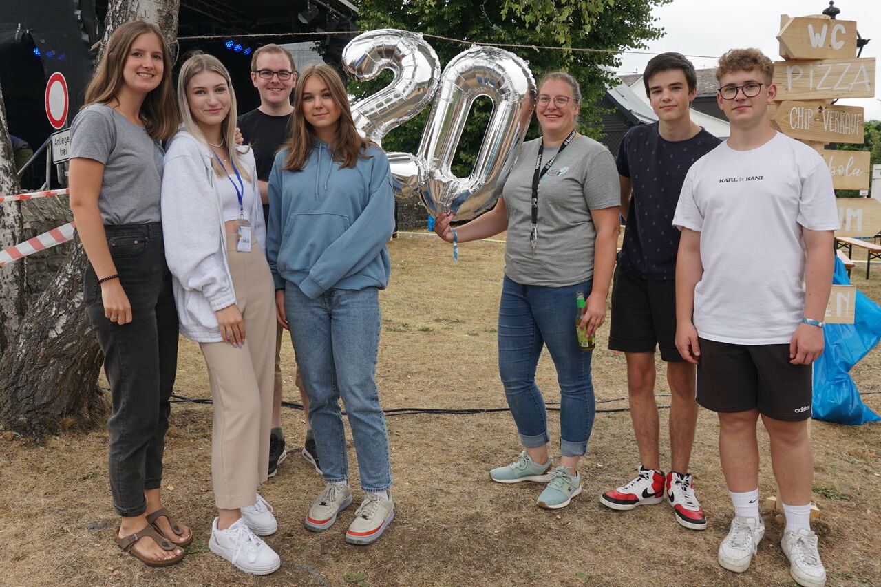 „Extrakt-Team“: Feierten 20 Jahre eXtrakt-Jugendarbeit: Scarlett Freund, Luise Schuh, Patrick Barthel, Lavinia Köhler, Theresa Melchior, Milian Misch und Marlon